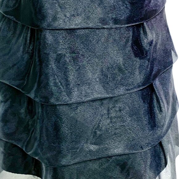 Max & Cleo Black Cocktail Dress Tiered Design Adjustable Size 8 Chiffon Organza - Picture 4 of 10